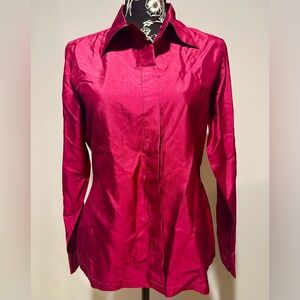 Vintage Express early 90’s red silk shirt